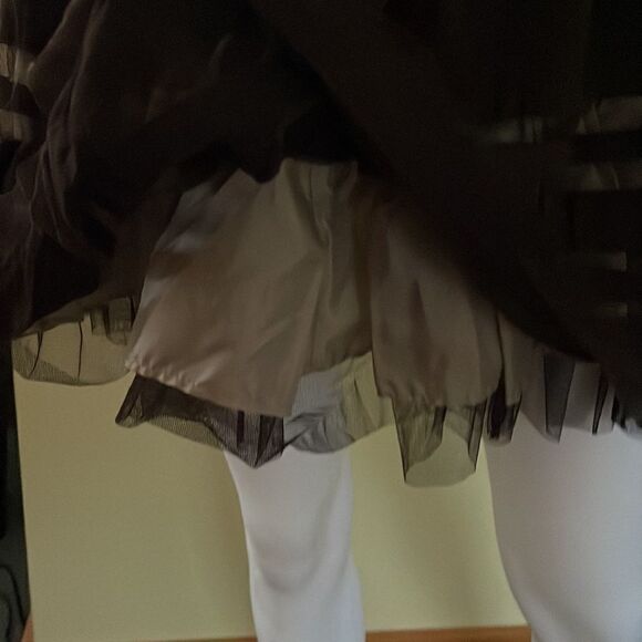 XOXO Small Brown A line Dress with Tulle Skirt - Picture 4 of 9